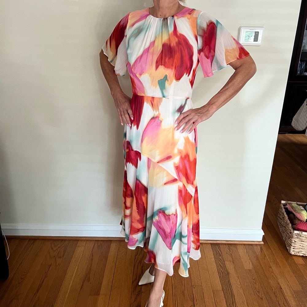 Maggy London Vibrant Abstract Midi Dress